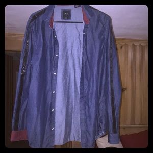 Armani Exchange long-sleeve button down shirt.